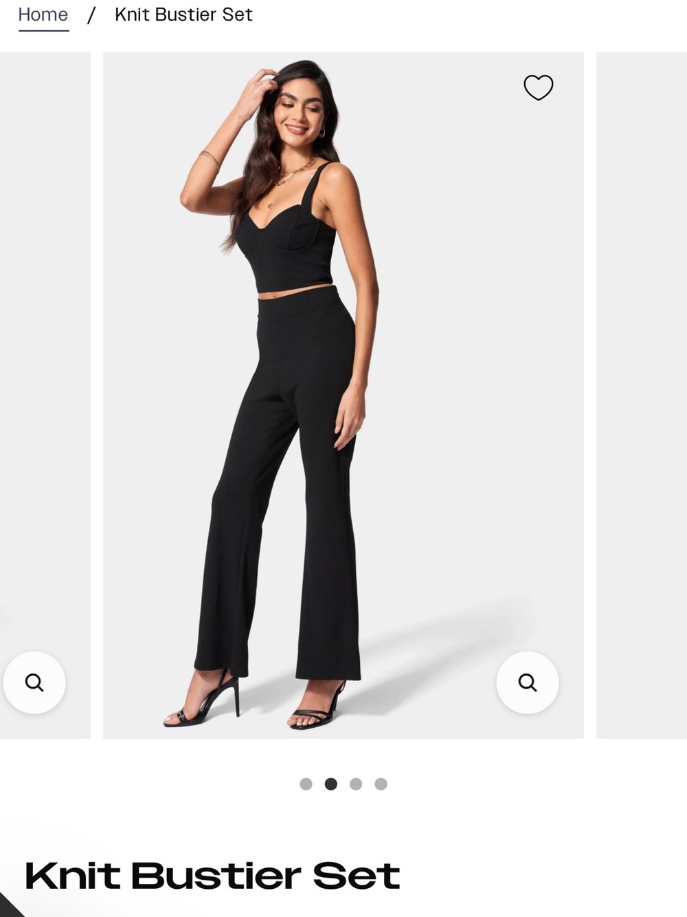 bebe Black Knit Wide-Leg Pants and top size MEDIUM